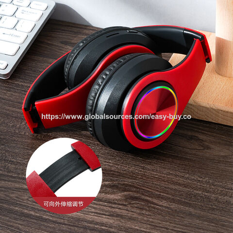Fones de ouvido estéreo Bluetooth, fones de ouvido sem fio leves, dobráveis, com cartão, fones de ouvido Bluetooth montados na cabeça
