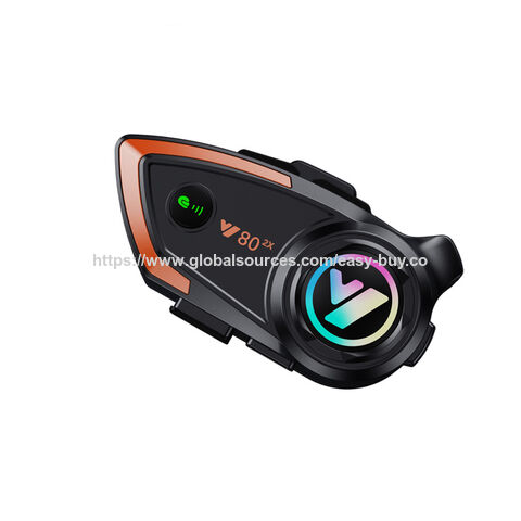 Headset Bluetooth para Capacete de Moto com Bateria de Longa Duração, Headset Integrado para Capacete Fechado de Moto com Graves