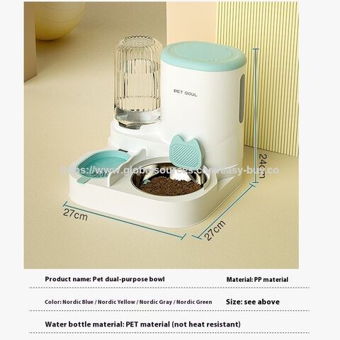 Bol pour Chat Écologique Intégré, Distributeur d'Eau en Plastique Solide, Outils d'Alimentation Automatique pour Chiens et Chats d'Intérieur
