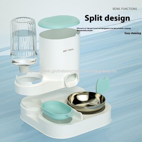 Bol pour Chat Écologique Intégré, Distributeur d'Eau en Plastique Solide, Outils d'Alimentation Automatique pour Chiens et Chats d'Intérieur