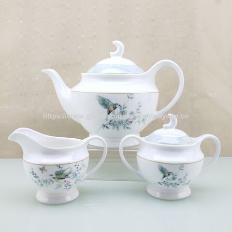 Açucareiros de porcelana fina premium por atacado, 300ml, pote de cerâmica com design clássico e elegante, próprios para máquina de lavar louça, micro-ondas e alimentos