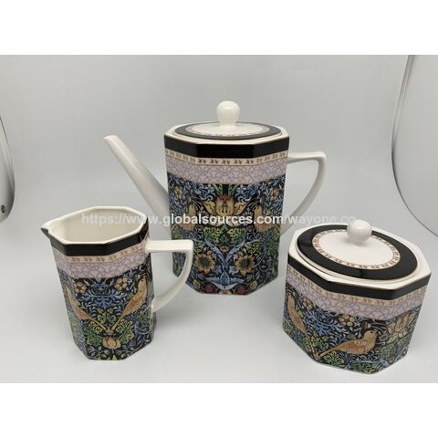Açucareiros de porcelana fina premium por atacado, 300ml, pote de cerâmica com design clássico e elegante, próprios para máquina de lavar louça, micro-ondas e alimentos