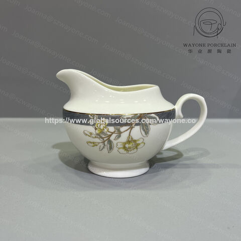 Açucareiros de porcelana fina premium por atacado, 300ml, pote de cerâmica com design clássico e elegante, próprios para máquina de lavar louça, micro-ondas e alimentos
