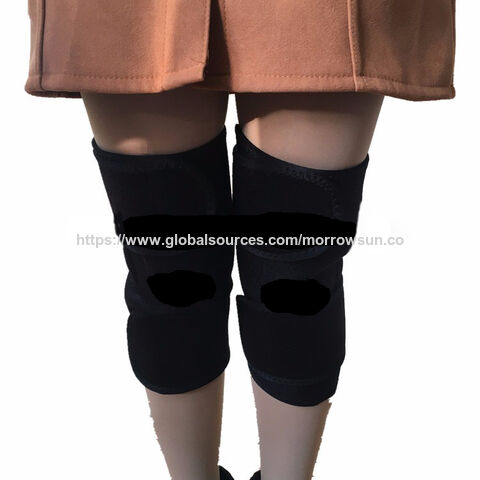 Suportes de joelho esportivos de compressão pretos por atacado, suporte de articulação, massageador de joelho lavável