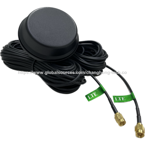 Antenne LTE 2 en 1 à Montage par Vis sur Toit 1-4 dBi avec Câble RG174 et Connecteur SMA