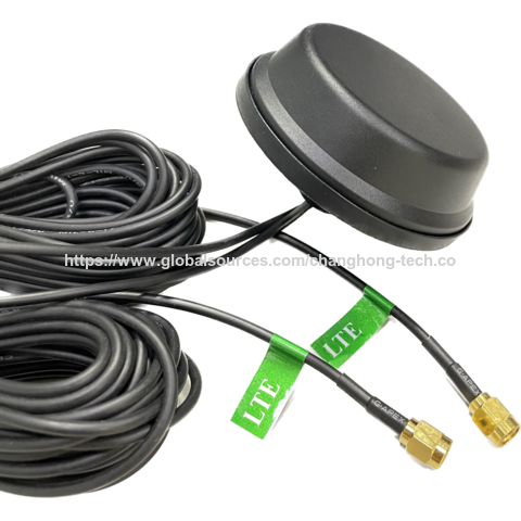 Antenne LTE 2 en 1 à Montage par Vis sur Toit 1-4 dBi avec Câble RG174 et Connecteur SMA
