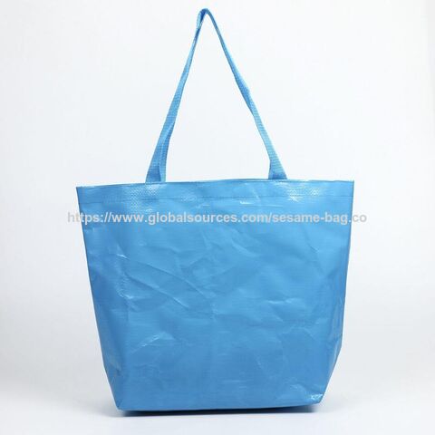 Bolsas de compra de tela tejida de PP personalizadas, bolso tejido duradero y ecológico de PP