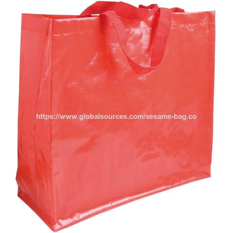 Bolsas de compra de tela tejida de PP personalizadas, bolso tejido duradero y ecológico de PP