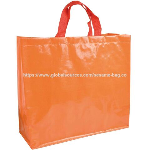 Bolsas de compra de tela tejida de PP personalizadas, bolso tejido duradero y ecológico de PP
