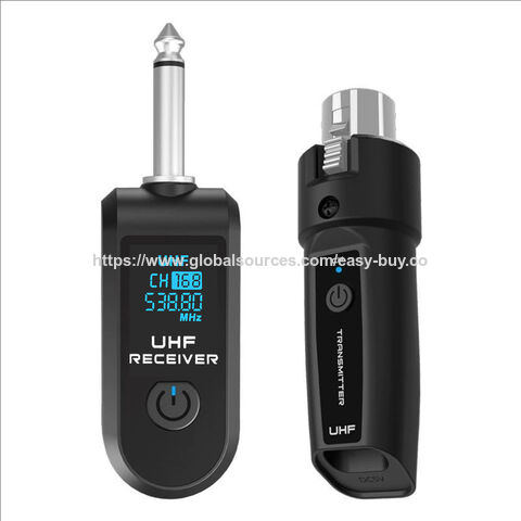 Système de microphone sans fil, émetteur et récepteur pour instruments de musique, portable, pour guitare