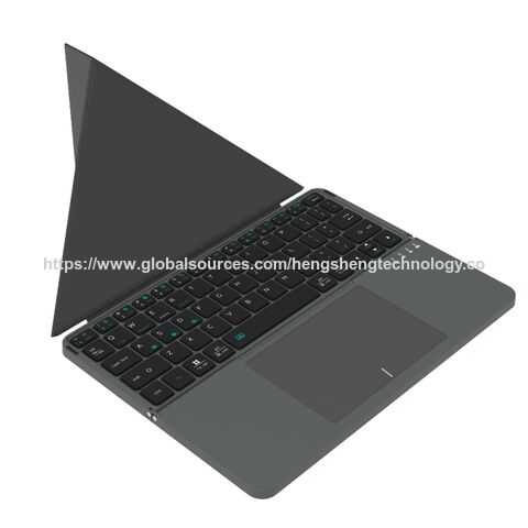 Tragbare Bluetooth 5.1 Tastatur mit Touchpad, Faltbares Design, Scissor-Switch-Tasten für verbessertes taktiles Feedback, PU-Leder