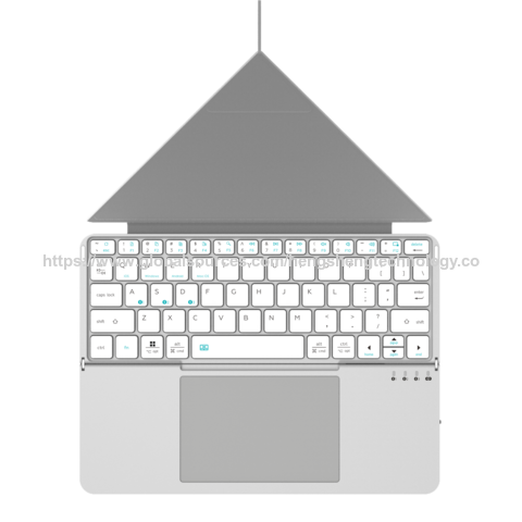 Tragbare Bluetooth 5.1 Tastatur mit Touchpad, Faltbares Design, Scissor-Switch-Tasten für verbessertes taktiles Feedback, PU-Leder