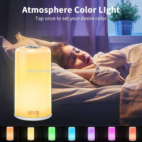 Lampe de Table Intelligente, Lampe de Chevet LED Dimmable RGBW pour Chambres