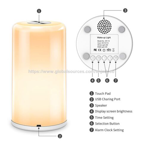 Lampe de Table Intelligente, Lampe de Chevet LED Dimmable RGBW pour Chambres