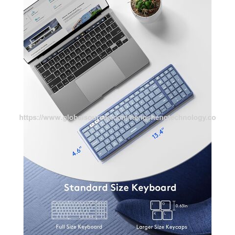 Faltbare Bluetooth-Tastatur mit Ziffernblock, kabelloses Full-Size-Falt-PU-Leder, tragbar für iOS Android Windows