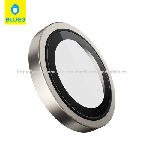 Protector de Lente de Cámara AR para iPhone 16 Pro Max BLUEO, Marco de Aleación de Titanio, Vidrio Templado Ultra Claro