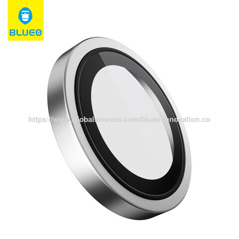 Protector de Lente de Cámara AR para iPhone 16 Pro Max BLUEO, Marco de Aleación de Titanio, Vidrio Templado Ultra Claro
