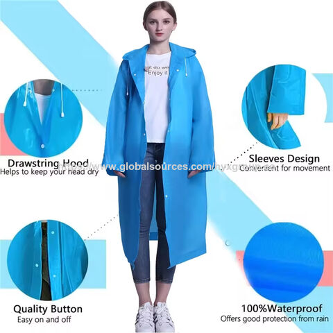 Poncho Desechable Grueso para Adultos Unisex, Impermeable de EVA Portátil para Senderismo y Viajes, Talla Única, Impermeable OEM