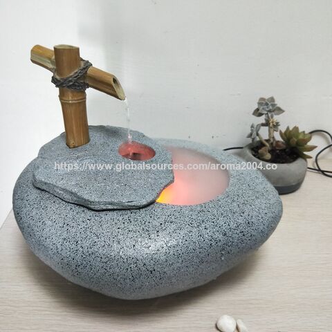 Supplier Pyramid rolling ball water fountain tabletop home decor with pump and ultrasonic mist maker