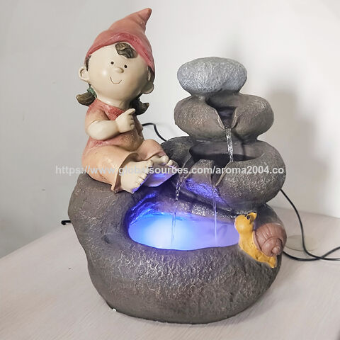 Supplier Pyramid rolling ball water fountain tabletop home decor with pump and ultrasonic mist maker