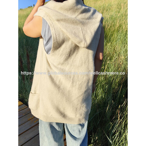 Gilet à Capuche en Cachemire pour Femme