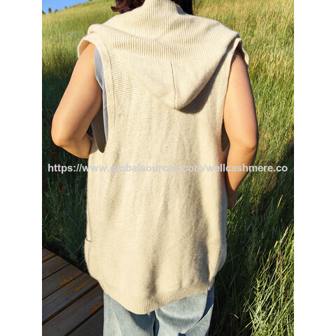 Gilet à Capuche en Cachemire pour Femme