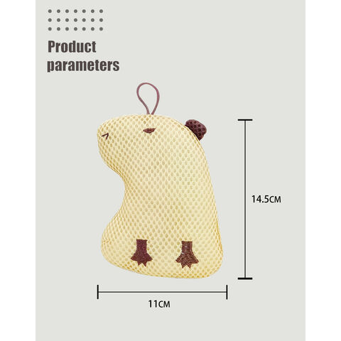 Loofah de bain Capybara de dessin animé bon marché, éponges exfoliantes, houppette pour le corps, éponge de bain pour la douche, soin doux de la peau pour la douche