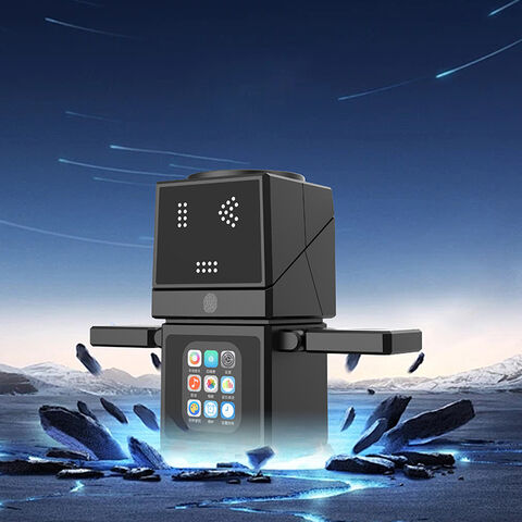 Qi2.2 25W Pengisi Daya Nirkabel Magnetik Cepat Robotik Kedatangan Baru dengan Layar Sentuh LCD Pintar, Foto dengan Speaker untuk iPhone, iWatch, Earbud