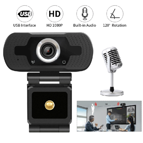 Cámara Web USB para PC, Webcam Full HD 1080P con Micrófono Incorporado