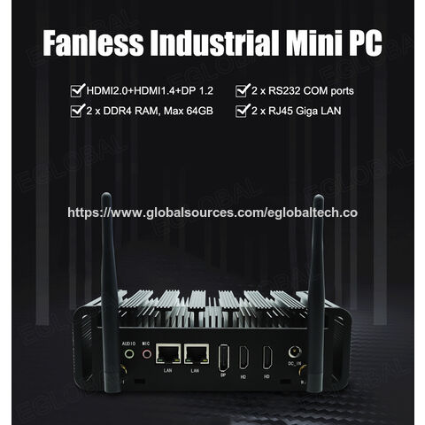 Mini PC al por mayor 10th Core I3 10110U 2*LAN 2*COM 2*HD DP Pantalla 16GB DDR4 RAM M.2 SSD 256GB PC industrial robusto Barebone