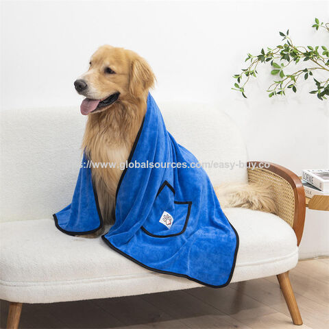 Haustierhandtücher - Heißverkauf Luxus-Mikrofaser-Badetuch für Haustiere, umweltfreundlicher Faser-Trockner mit gesticktem Logo für Katze oder Hund