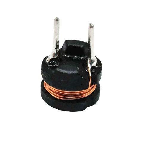 Inductance de puissance de 100 microhenrys, radiale, à trou traversant avec noyau de tambour bombé
