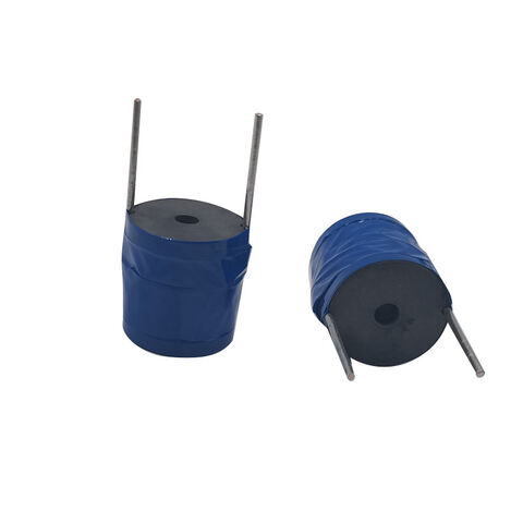 Inductance de puissance de 100 microhenrys, radiale, à trou traversant avec noyau de tambour bombé