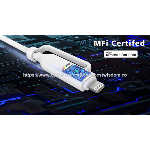 OEM y ODM, cable 2 en 1, USB C a C/MFi Lightning, diseño práctico fácil de usar y transportar. Soluciones de conectividad personalizadas para su negocio.