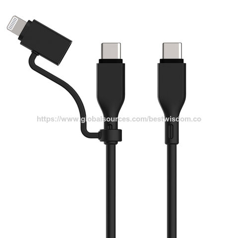 OEM y ODM, cable 2 en 1, USB C a C/MFi Lightning, diseño práctico fácil de usar y transportar. Soluciones de conectividad personalizadas para su negocio.