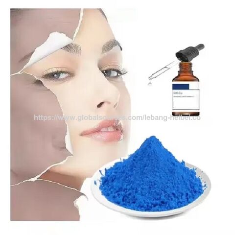 Prix de gros Poudre de Ghk-Cu Peptide de cuivre Ghkcu Poudre lyophilisée Flacons de Ghk Cu Flacons de GHKcu 50mg 100mg