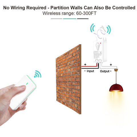 Kit de Interruptor de Control Remoto RF433Mhz Inalámbrico con Receptor Unidireccional de 12V DC, Código de Aprendizaje para Equipos de Tratamiento de Residuos, Corriente Máxima de 10A