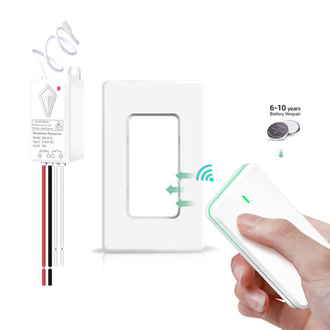 Kit de Interruptor de Control Remoto RF433Mhz Inalámbrico con Receptor Unidireccional de 12V DC, Código de Aprendizaje para Equipos de Tratamiento de Residuos, Corriente Máxima de 10A