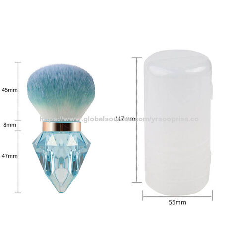 Grosse brosse à poussière pour ongles en diamant portable en gros, outil de nettoyage de poudre acrylique rose frisé, nouvelle arrivée, brosse de maquillage