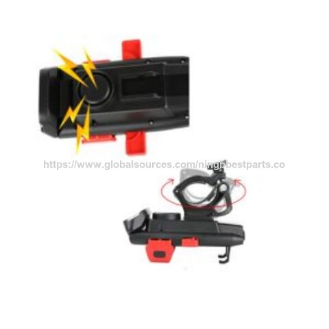 Lumières de Vélo 4-en-1 : Phare Avant, Klaxon pour VTT, Support de Téléphone Verrouillable à un Bouton, Éclairage, Accessoires de Cyclisme
