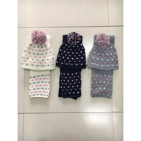 Gorros para niños decorados con pompón de color sólido
