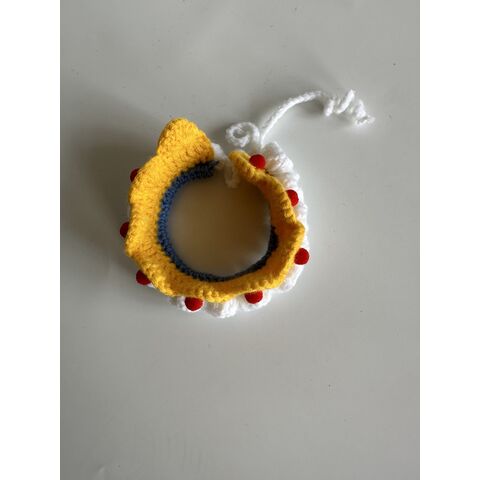 Collar tejido para perro y gato, accesorios para mascotas, flor de lana para el cuello, pajarita, toalla para la saliva del perro