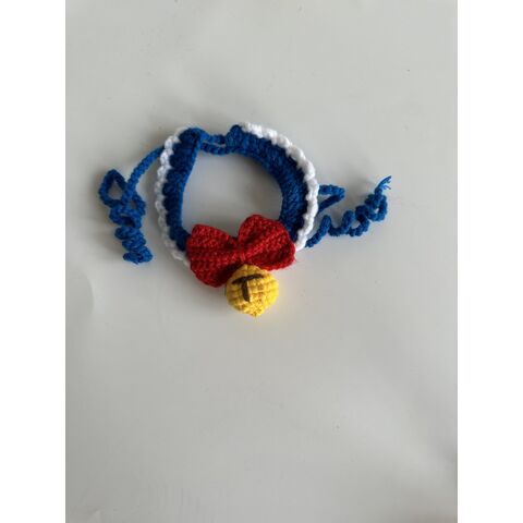 Collar tejido para perro y gato, accesorios para mascotas, flor de lana para el cuello, pajarita, toalla para la saliva del perro