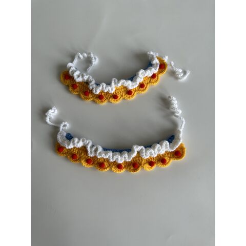 Collar tejido para perro y gato, accesorios para mascotas, flor de lana para el cuello, pajarita, toalla para la saliva del perro