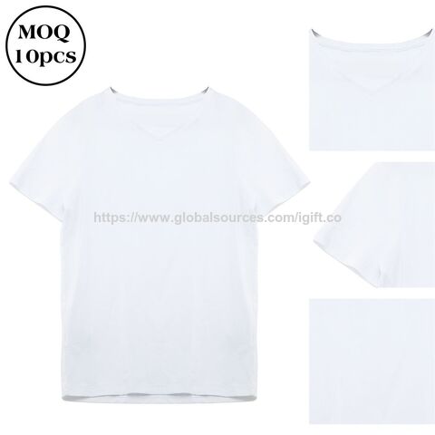 Basic T-Shirt für Damen mit Logo-Druck, Weiß, V-Ausschnitt, 220 g/m², 100% Baumwolle, individuell bedruckt