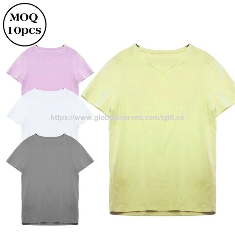 Basic T-Shirt für Damen mit Logo-Druck, Weiß, V-Ausschnitt, 220 g/m², 100% Baumwolle, individuell bedruckt