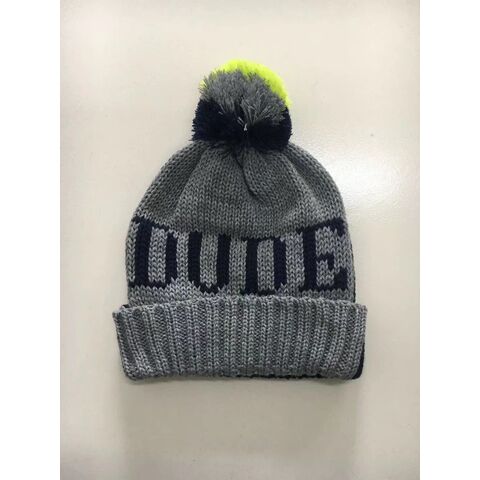 Gorro de Invierno de Jacquard Acrílico al por Mayor con Borla, Logotipo Bordado Personalizado y Forro Polar - Gorro de Punto con Dobladillo