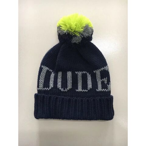 Gorro de Invierno de Jacquard Acrílico al por Mayor con Borla, Logotipo Bordado Personalizado y Forro Polar - Gorro de Punto con Dobladillo