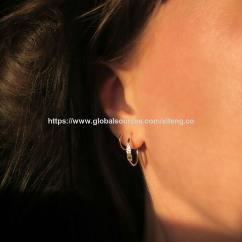 Brincos de Sol em Prata Artesanais por Atacado com Baixo MOQ, Argolas Infinitas, Joias Celestiais. Personalização OEM/ODM.