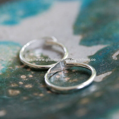 Brincos de Sol em Prata Artesanais por Atacado com Baixo MOQ, Argolas Infinitas, Joias Celestiais. Personalização OEM/ODM.